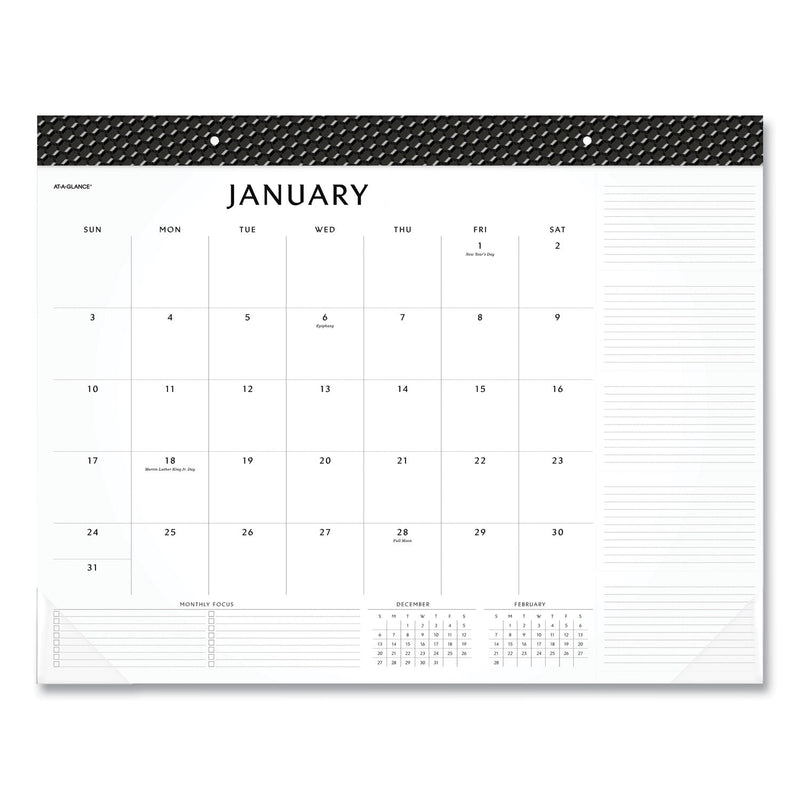 AT-A-GLANCE Elevation Desk Pad Calendars, 21.75 x 17, White Sheets, Black Binding, Clear Corners, 12-Month (Jan to Dec): 2023