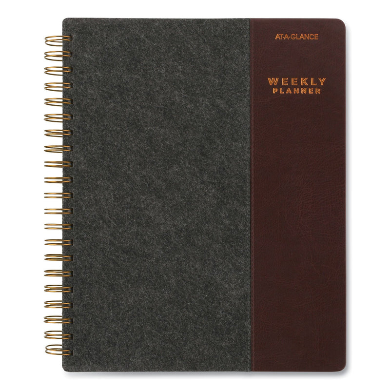 AT-A-GLANCE Signature Collection Two-Toned Weekly/Monthly Planner, 11 x 8.5, Gray/Brown Cover, 13-Month (Jan to Jan): 2023 to 2024