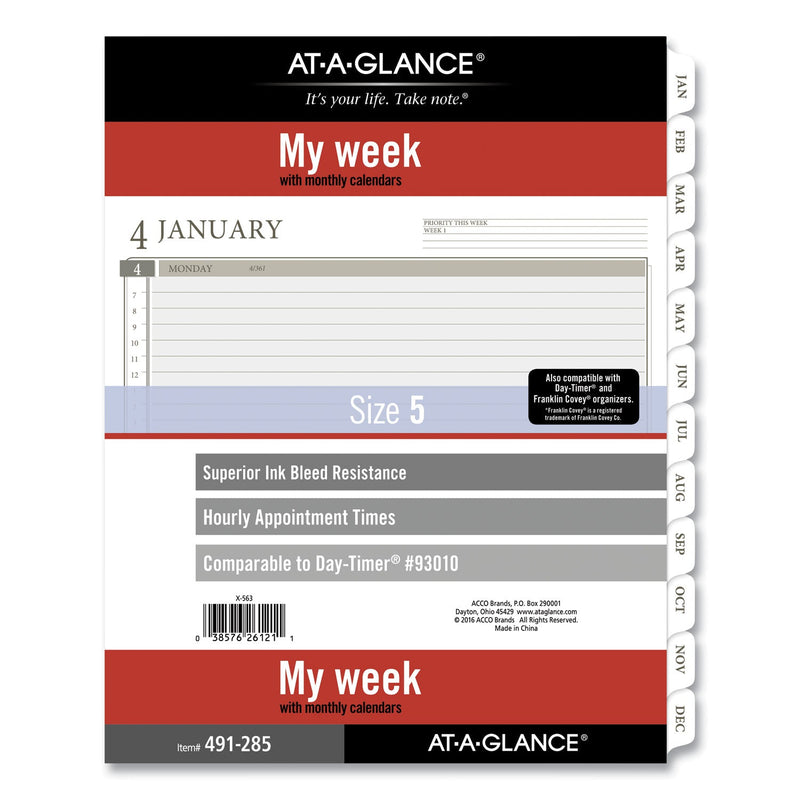 AT-A-GLANCE 2-Page-Per-Week Planner Refills, 11 x 8.5, White Sheets, 12-Month (Jan to Dec): 2023