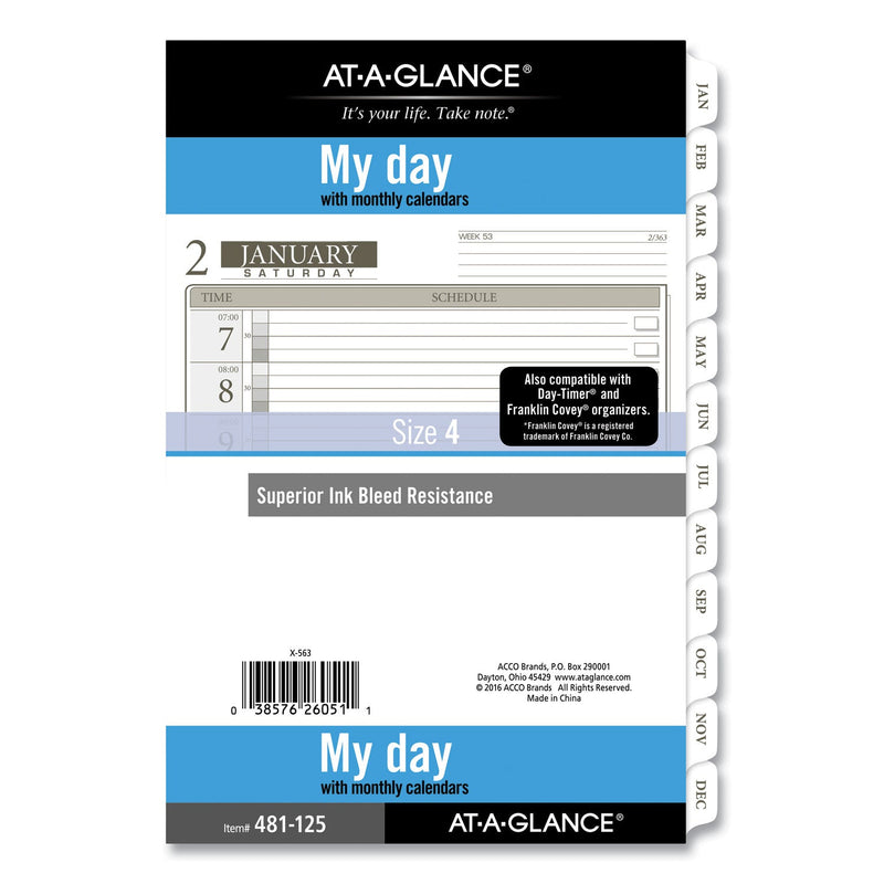 AT-A-GLANCE 1-Page-Per-Day Planner Refills, 8.5 x 5.5, White Sheets, 12-Month (Jan to Dec): 2023