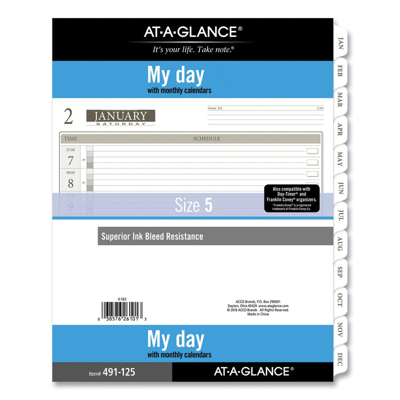 AT-A-GLANCE 1-Page-Per-Day Planner Refills, 11 x 8.5, White Sheets, 12-Month (Jan to Dec): 2023