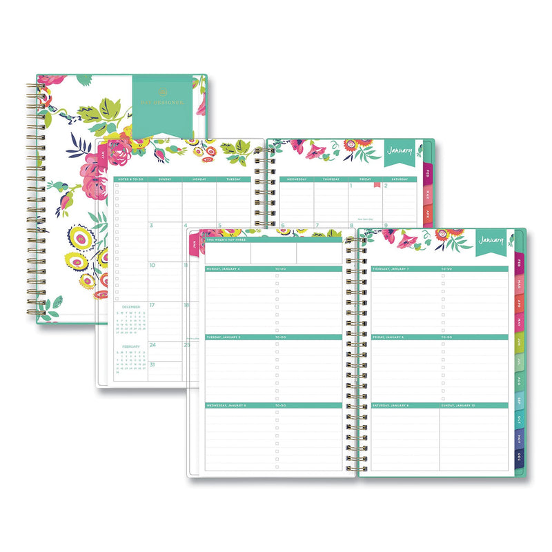 Blue Sky Day Designer Peyton Create-Your-Own Cover Weekly/Monthly Planner, Floral Artwork, 8 x 5, White, 12-Month (Jan-Dec): 2023
