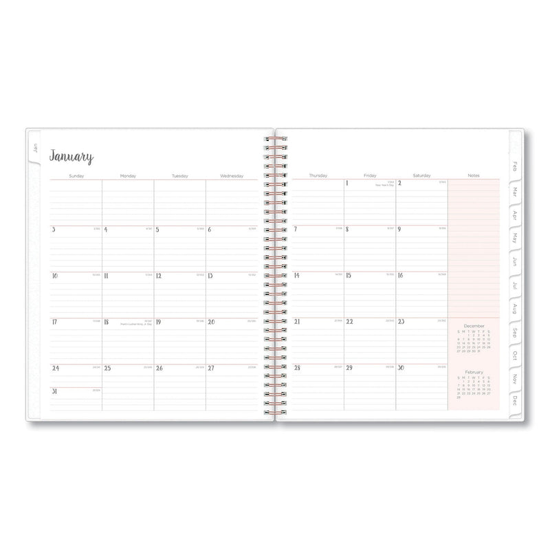 Blue Sky Joselyn Monthly Wirebound Planner, Joselyn Floral Artwork, 10 x 8, Pink/Peach/Black Cover, 12-Month (Jan to Dec): 2023