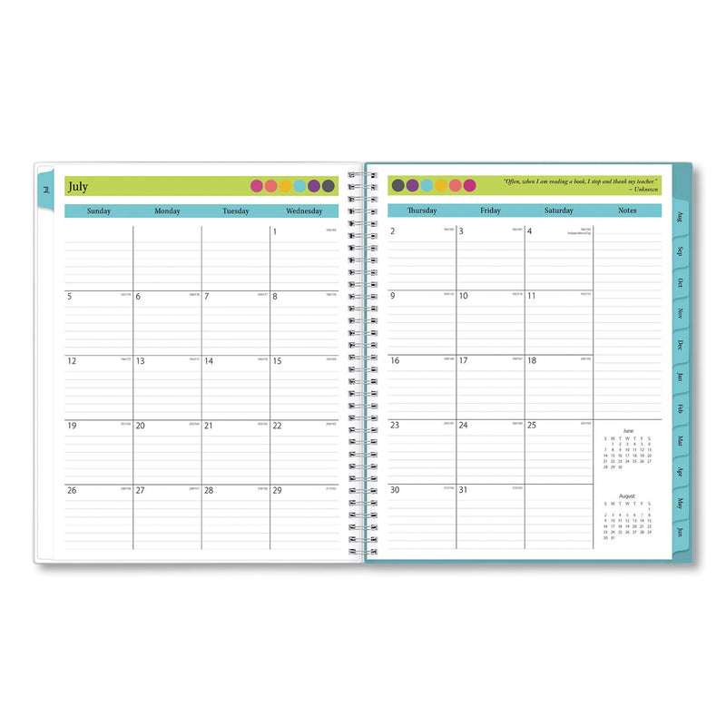 Blue Sky Teacher Dots Academic Year Create-Your-Own Cover Weekly/Monthly Planner, 11 x 8.5, 12-Month (July to June): 2022 to 2023