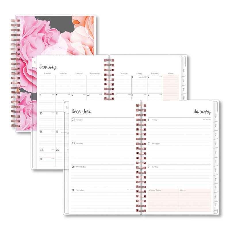 Blue Sky Joselyn Weekly/Monthly Planner, Joselyn Floral Artwork, 8 x 5, Pink/Peach/Black Cover, 12-Month (Jan to Dec): 2023