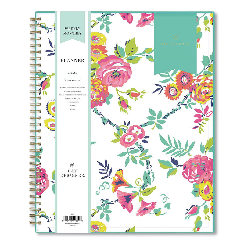 Blue Sky Day Designer Peyton Create-Your-Own Cover Weekly/Monthly Planner, Floral Artwork, 11 x 8.5, White, 12-Month (Jan-Dec): 2023