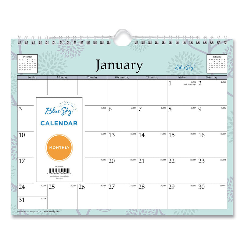 Blue Sky Rue Du Flore Wall Calendar, Rue du Flore Artwork, 11 x 8.75, White/Jade/Lavender Sheets, 12-Month (Jan to Dec): 2023