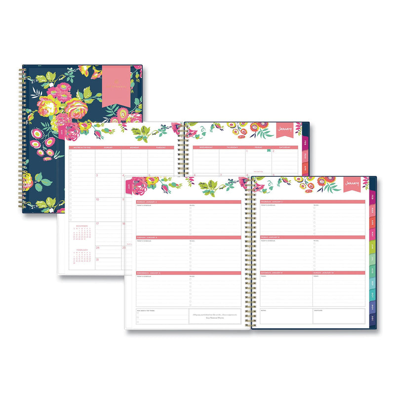 Blue Sky Day Designer Peyton Create-Your-Own Cover Weekly/Monthly Planner, Floral Artwork, 11 x 8.5, Navy, 12-Month (Jan-Dec): 2023