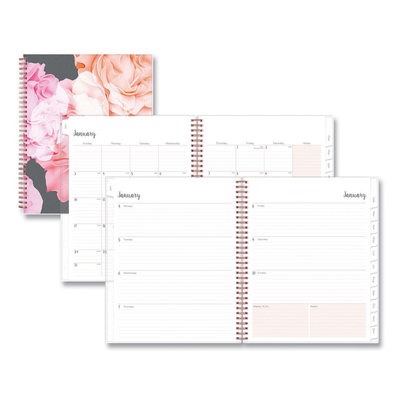 Blue Sky Joselyn Weekly/Monthly Planner, Joselyn Floral Artwork, 11 x 8.5, Pink/Peach/Black Cover, 12-Month (Jan to Dec): 2023