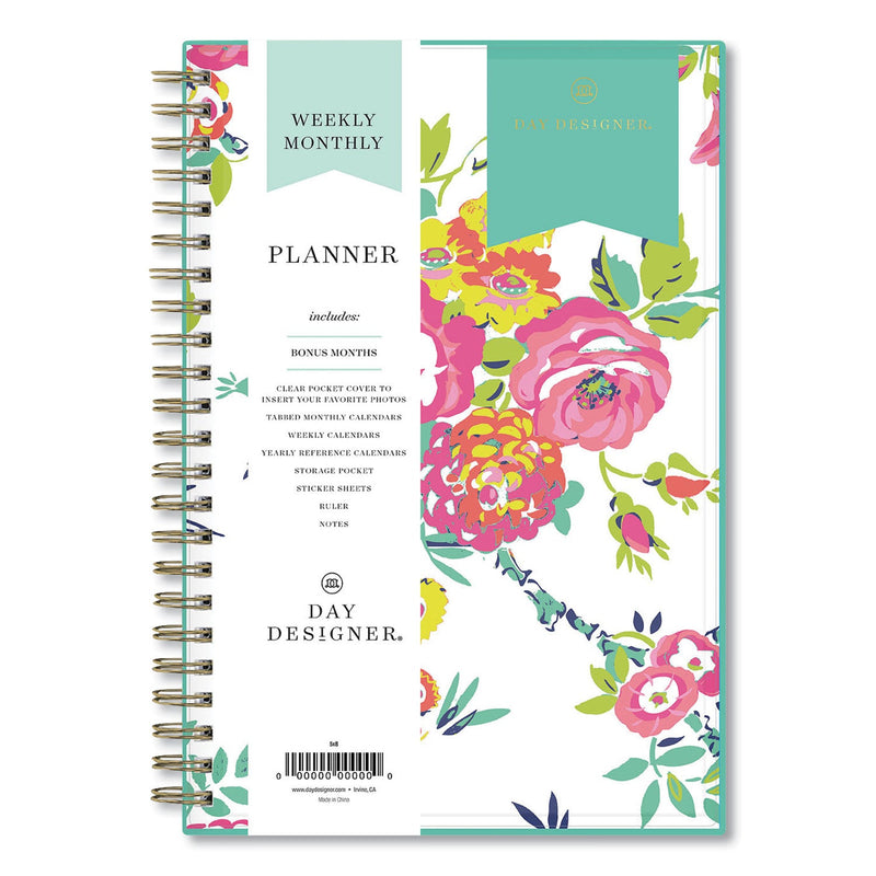 Blue Sky Day Designer Peyton Create-Your-Own Cover Weekly/Monthly Planner, Floral Artwork, 8 x 5, White, 12-Month (Jan-Dec): 2023
