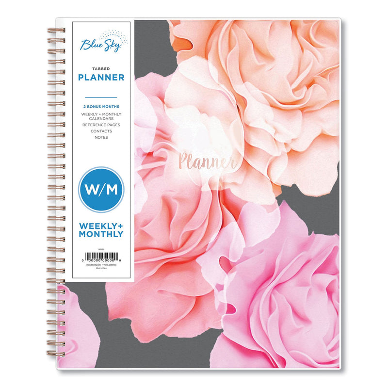 Blue Sky Joselyn Weekly/Monthly Planner, Joselyn Floral Artwork, 11 x 8.5, Pink/Peach/Black Cover, 12-Month (Jan to Dec): 2023