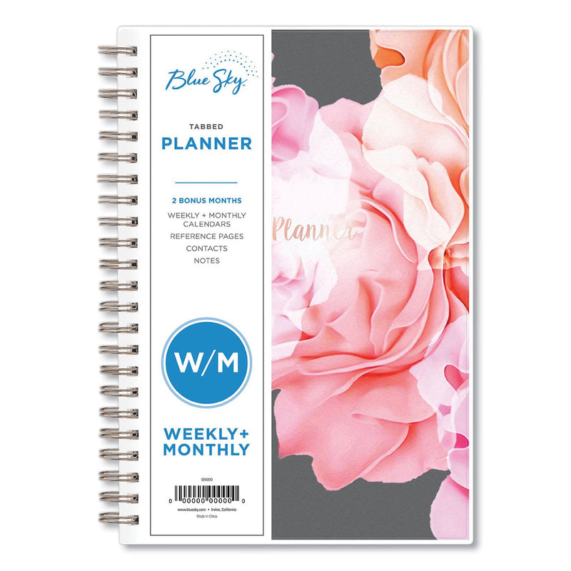 Blue Sky Joselyn Weekly/Monthly Planner, Joselyn Floral Artwork, 8 x 5, Pink/Peach/Black Cover, 12-Month (Jan to Dec): 2023