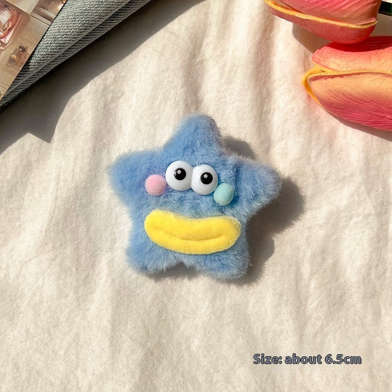 Girly Heart Plush Duckbill Clip