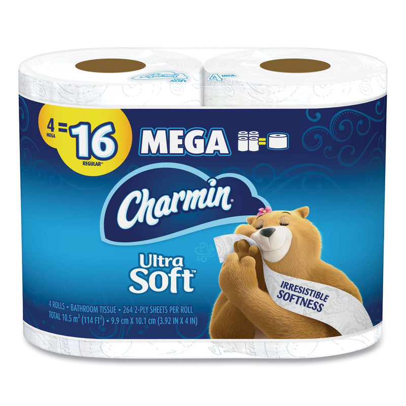 Charmin Ultra Soft Bathroom Tissue, Septic Safe, 2-Ply, White, 244 Sheets/Roll, 4 Rolls/Pack, 6 Packs/Carton