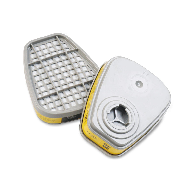 3M 6003 Respirator Cartridge for Certain Organic Vapors and Acid Gases, 2/Pack