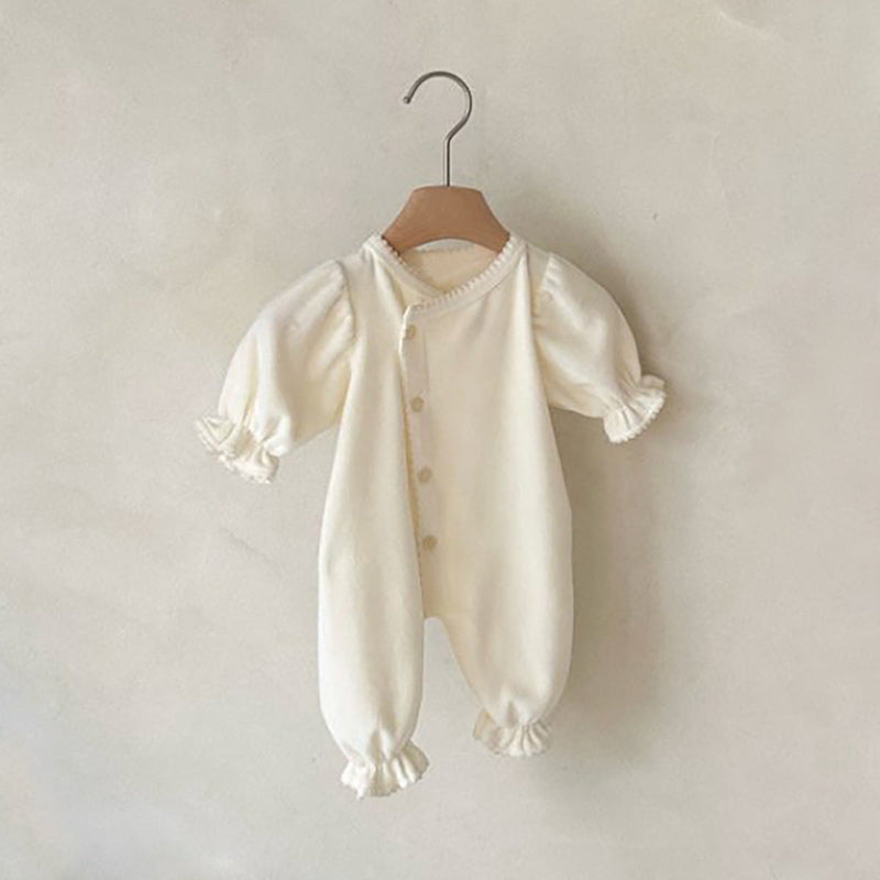 Long-style One-piece Romper With A Single Row Of Snaps For Babies