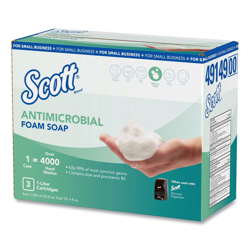 Scott Control Antimicrobial Foam Skin Cleanser, Unscented, 1,000 mL Refill, 3/Carton