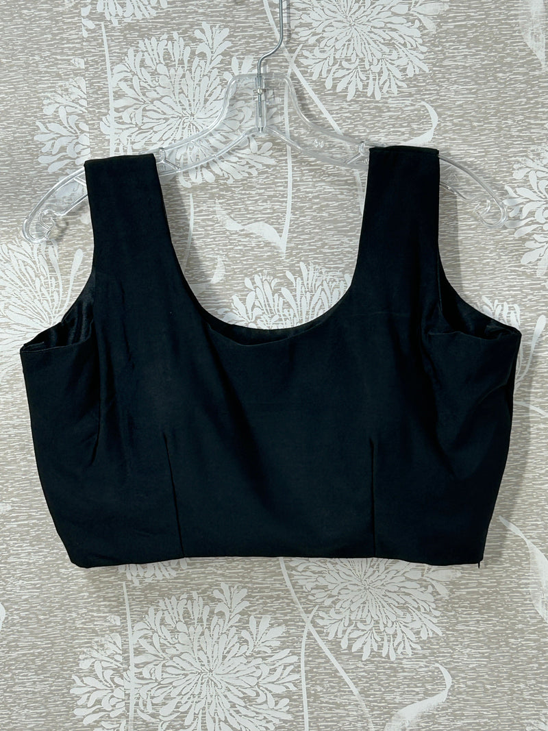 Black sleeveless blouse