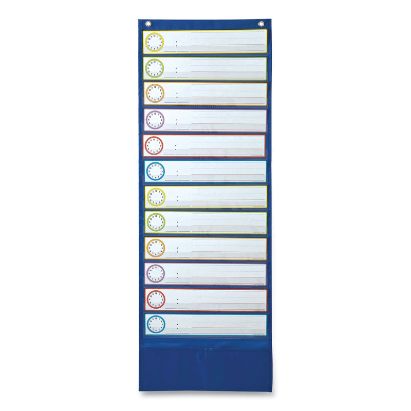 Carson-Dellosa Education Deluxe Scheduling Pocket Chart, 13 Pockets, 13 x 36, Blue