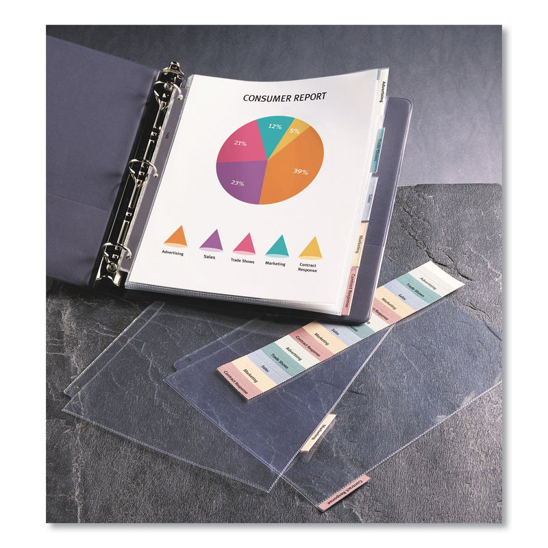 Avery Protect 'n Tab Top-Load Clear Sheet Protectors w/Five Tabs, Letter