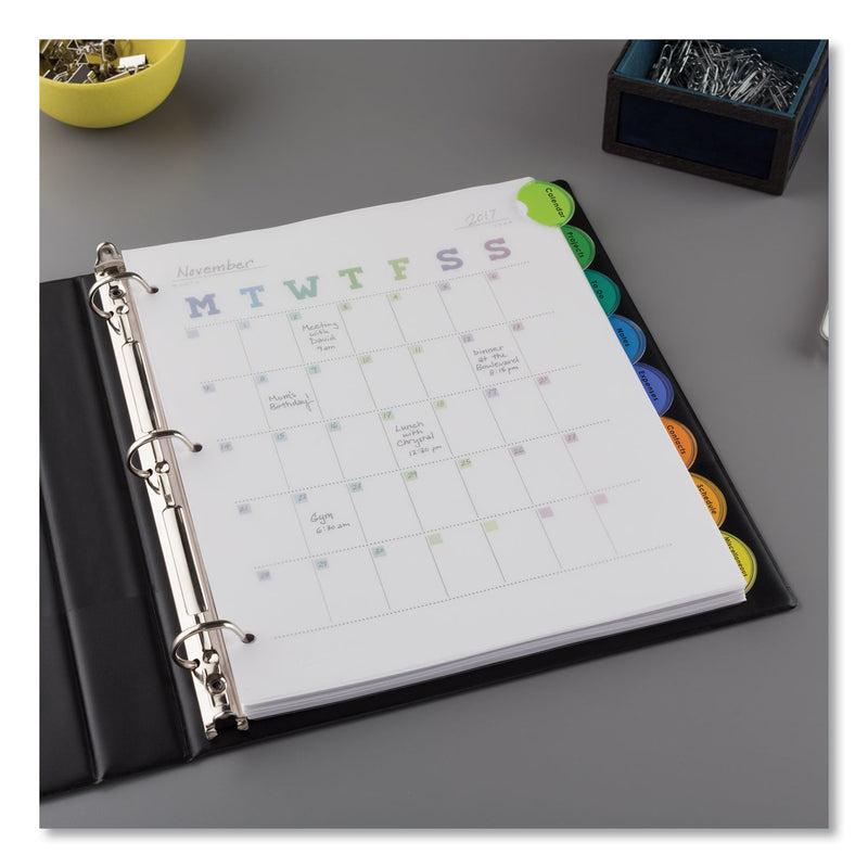 Avery Insertable Style Edge Tab Plastic Dividers, 8-Tab, 11 x 8.5, Translucent, 1 Set