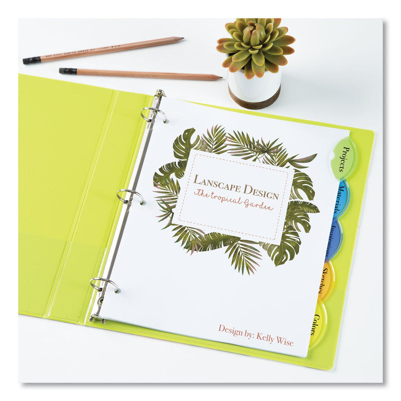 Avery Insertable Style Edge Tab Plastic Dividers, 5-Tab, 11 x 8.5, Translucent, 1 Set