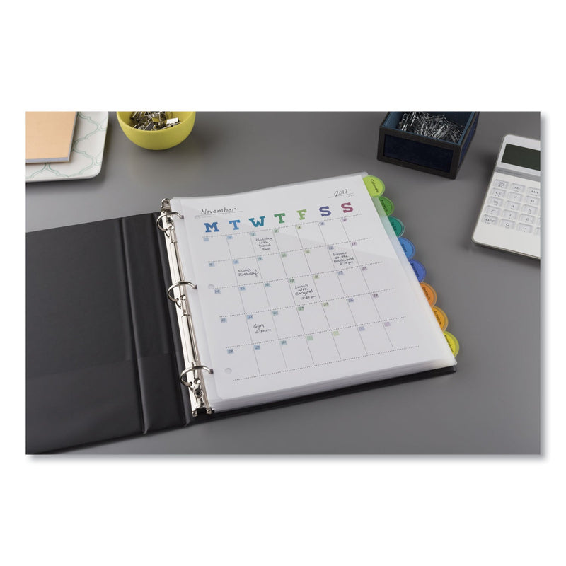 Avery Insertable Style Edge Tab Plastic 1-Pocket Dividers, 8-Tab, 11.25 x 9.25, Translucent, 1 Set
