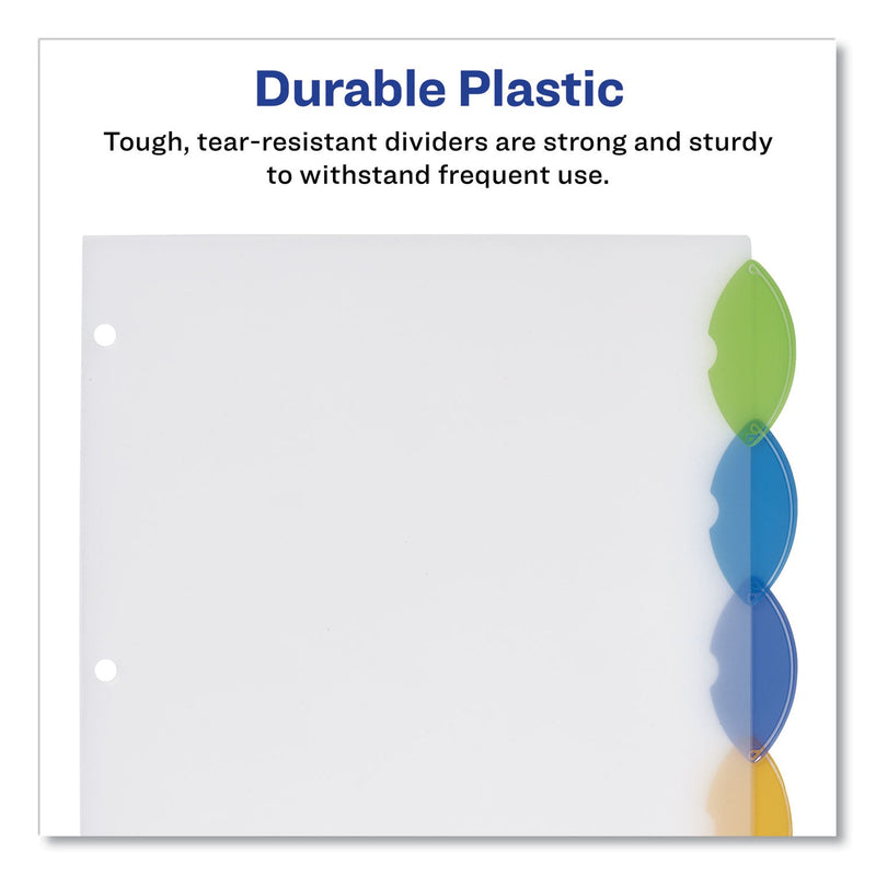 Avery Insertable Style Edge Tab Plastic Dividers, 5-Tab, 11 x 8.5, Translucent, 1 Set