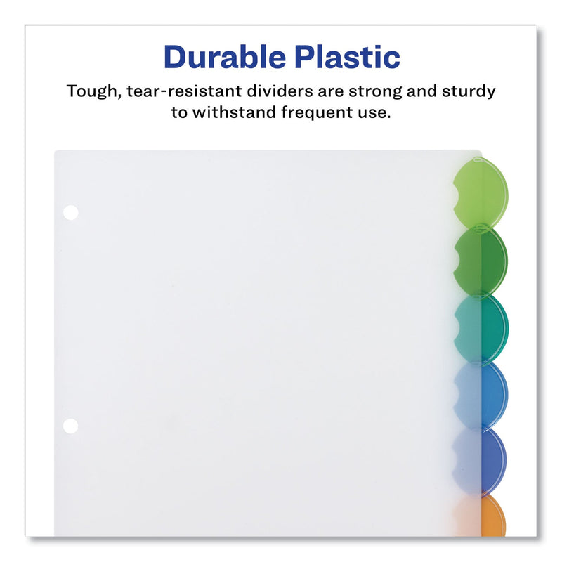 Avery Insertable Style Edge Tab Plastic Dividers, 8-Tab, 11 x 8.5, Translucent, 1 Set