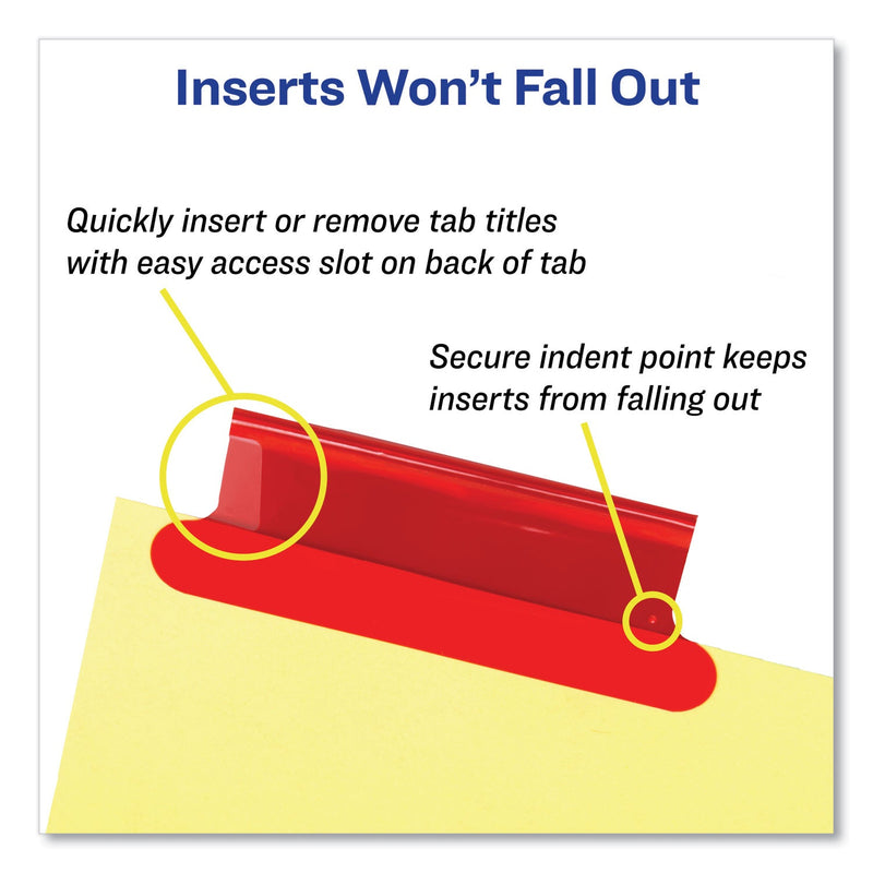 Avery Insertable Big Tab Dividers, 5-Tab, Single-Sided Copper Edge Reinforcing, 11 x 8.5, Buff, Assorted Tabs, 1 Set