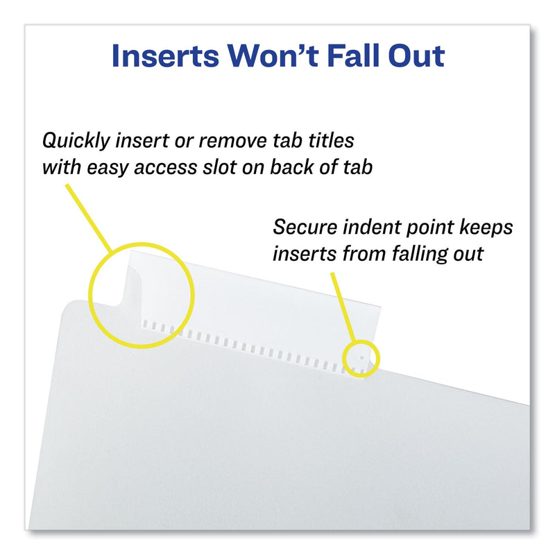 Avery Insertable Big Tab Dividers, 8-Tab, 11.13 x 9.25, White, Clear Tabs, 1 Set