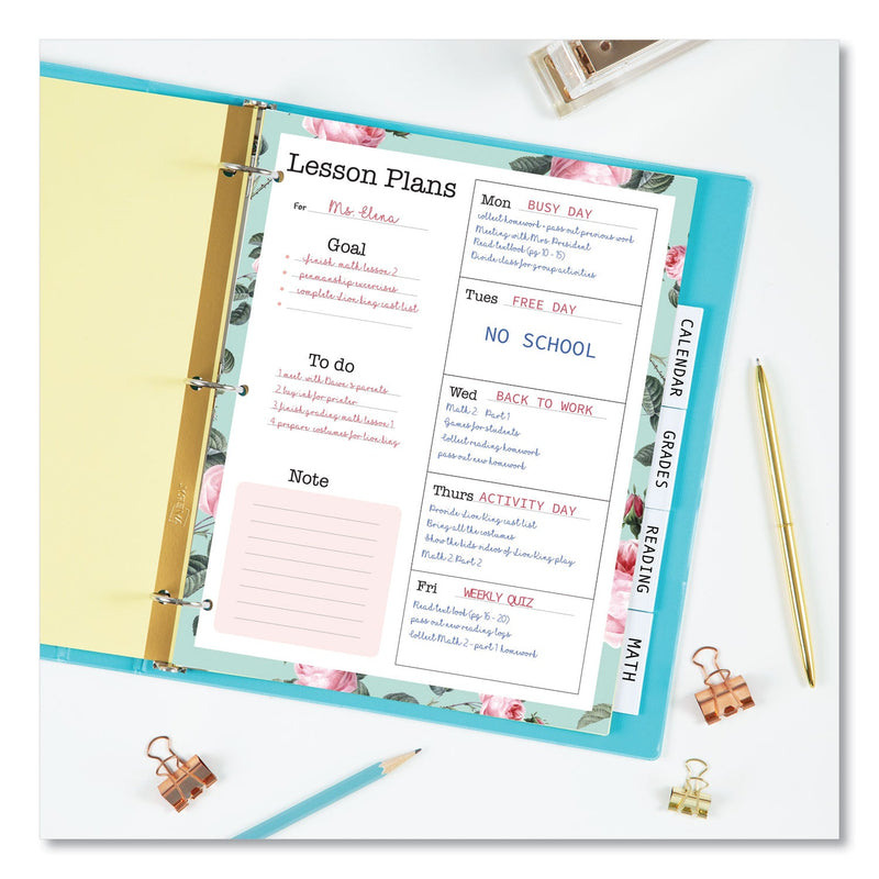 Avery Insertable Big Tab Dividers, 5-Tab, Double-Sided Gold Edge Reinforcing, 11 x 8.5, Buff, Clear Tabs, 24 Sets