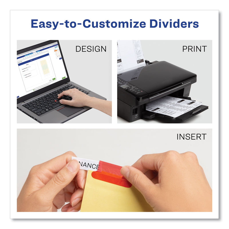 Avery Insertable Big Tab Dividers, 5-Tab, Double-Sided Gold Edge Reinforcing, 11 x 8.5, Buff, Assorted Tabs, 1 Set