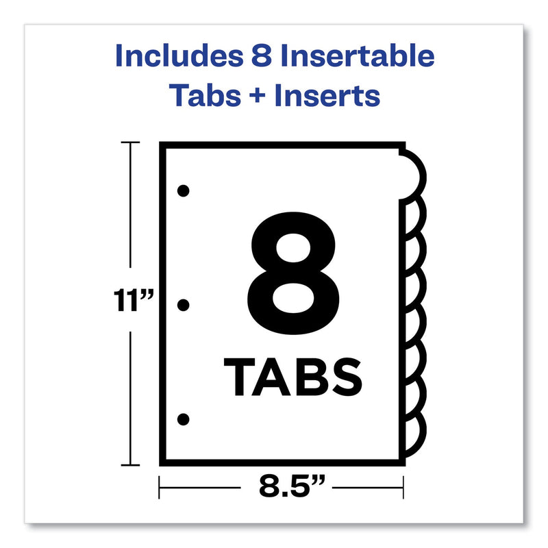 Avery Insertable Big Tab Dividers, 8-Tab, Double-Sided Gold Edge Reinforcing, 11 x 8.5, Buff, Assorted Tabs, 1 Set