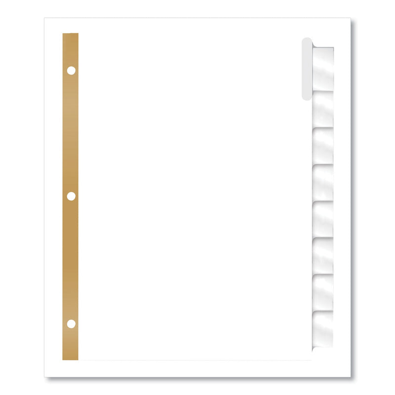 Avery Insertable Big Tab Dividers, 8-Tab, Double-Sided Gold Edge Reinforcing, 11 x 8.5, White, Clear Tabs, 1 Set