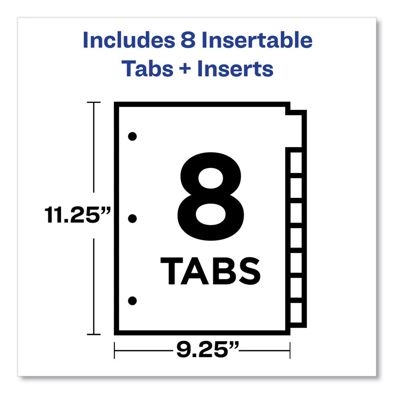 Avery Insertable Big Tab Dividers, 8-Tab, 11.13 x 9.25, White, Assorted Tabs, 1 Set