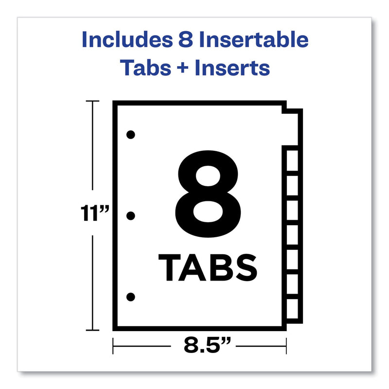 Avery Insertable Big Tab Plastic Dividers, 8-Tab, 11 x 8.5, Assorted, 1 Set