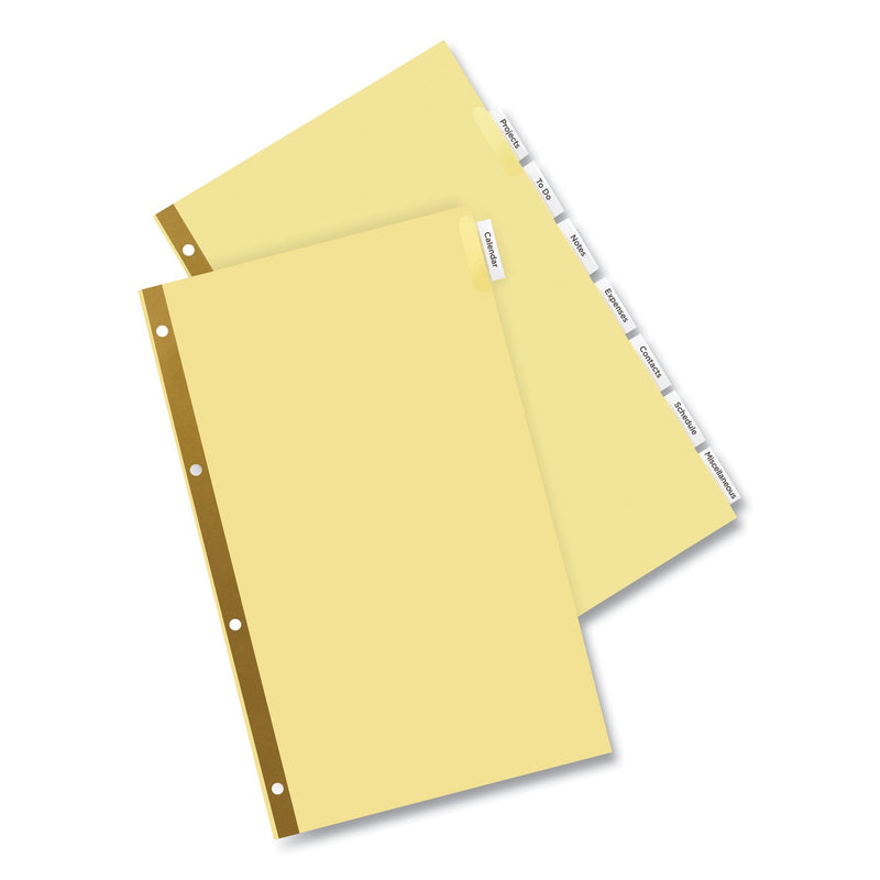 Avery Insertable Standard Tab Dividers, 8-Tab, 14 x 8.5,, Buff, 1 Set
