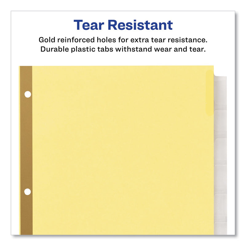 Avery Insertable Big Tab Dividers, 8-Tab, Double-Sided Gold Edge Reinforcing, 11 x 8.5, Buff, Clear Tabs, 1 Set