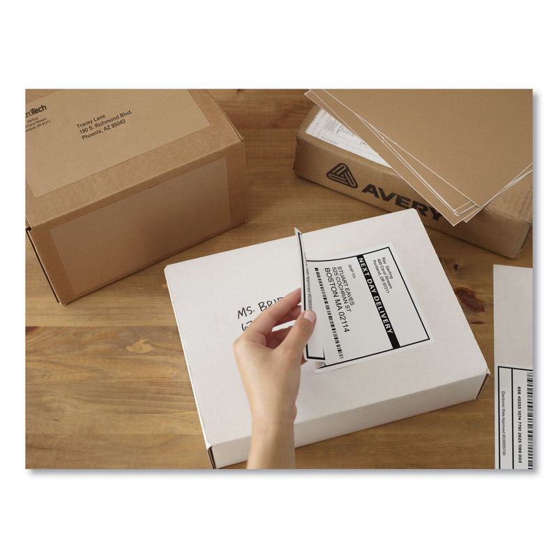 Avery Shipping Labels w/ TrueBlock Technology, Laser Printers, 5.5 x 8.5, White, 2/Sheet, 100 Sheets/Box