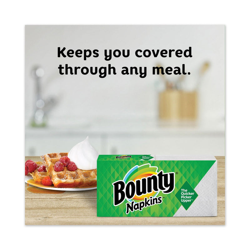 Bounty Quilted Napkins, 1-Ply, 12 1/10 x 12, 6 PK/Print, 6 PK/White, 200/PK, 12 PK/CT