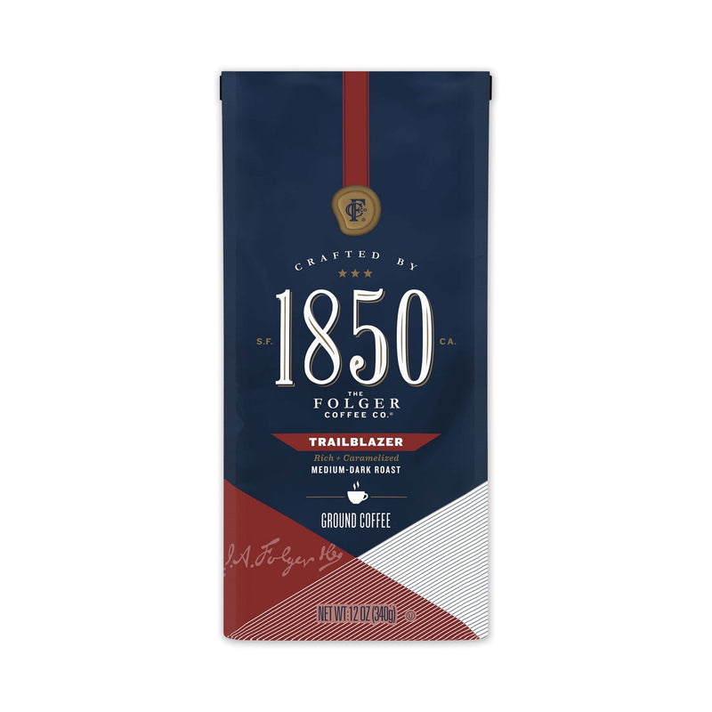 1850 Coffee, Trailblazer, Dark Roast, Ground, 12 oz Bag