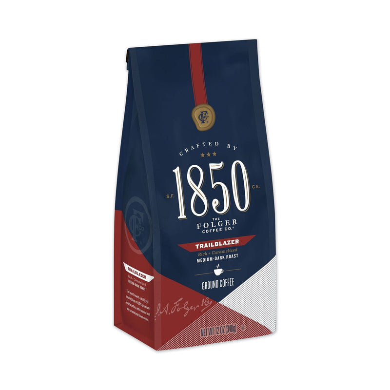 1850 Coffee, Trailblazer, Dark Roast, Ground, 12 oz Bag