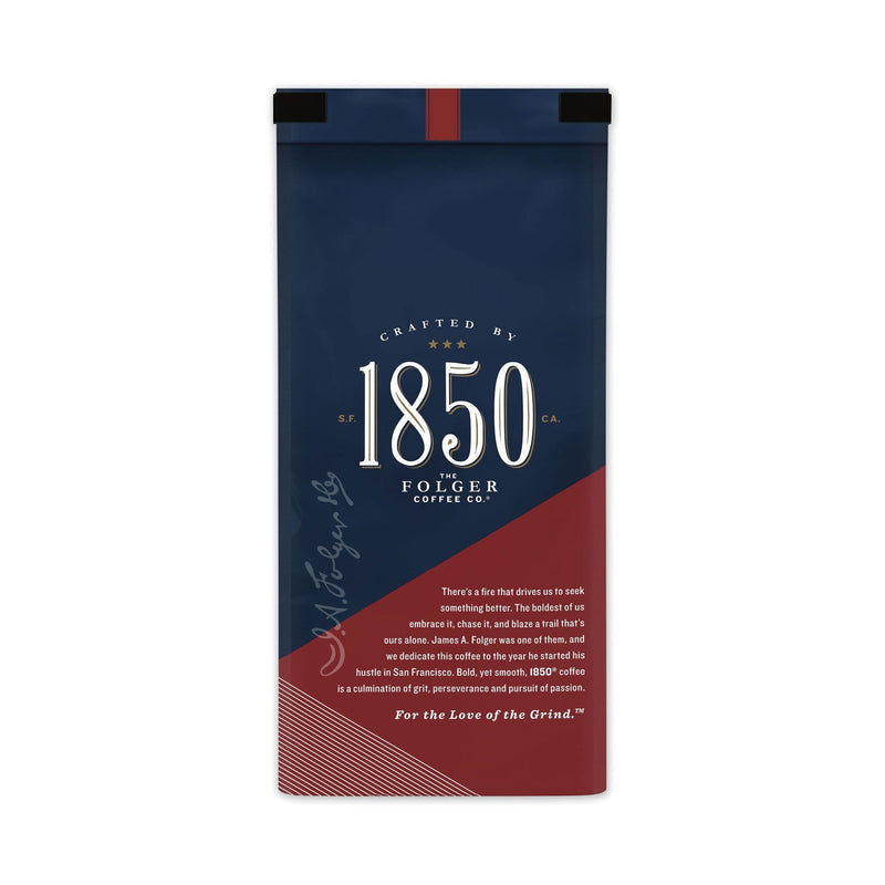 1850 Coffee, Trailblazer, Dark Roast, Ground, 12 oz Bag, 6/Carton