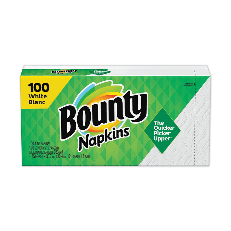Bounty Quilted Napkins, 1-Ply, 12.1 x 12, White, 100/Pack, 20 Packs per Carton