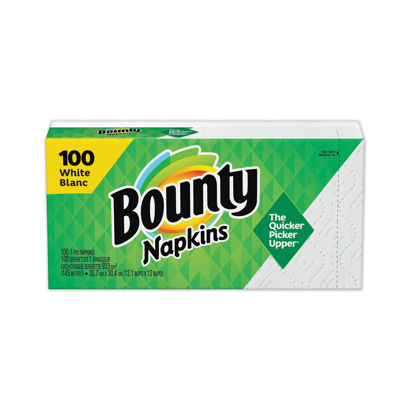 Bounty Quilted Napkins, 1-Ply, 12.1 x 12, White, 100/Pack