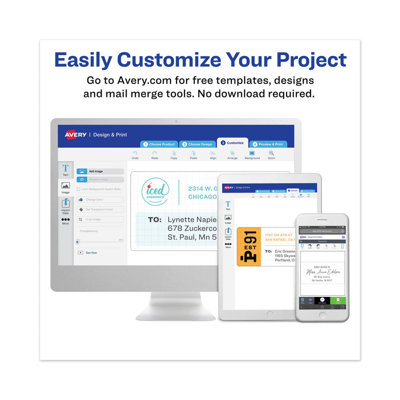 Avery High-Visibility Permanent Laser ID Labels, 1 x 2.63, Neon Yellow, 750/Pack