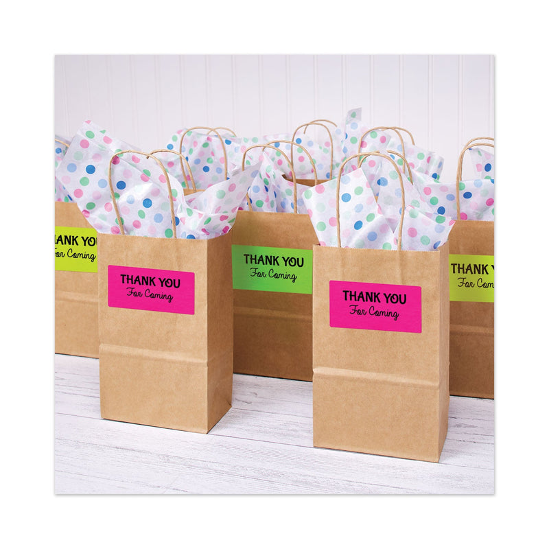 Avery High-Visibility Permanent Laser ID Labels, 2 x 4, Asst. Neon, 150/Pack