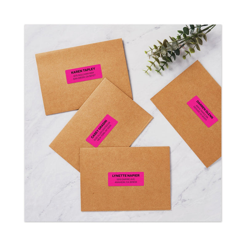 Avery High-Visibility Permanent Laser ID Labels, 1 x 2.63, Neon Magenta, 750/Pack