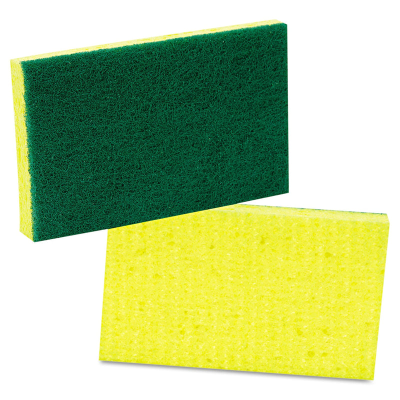 Scotch-Brite Medium-Duty Scrubbing Sponge, 3.6 x 6.1, 0.7" Thick, Yellow/Green, 20/Carton